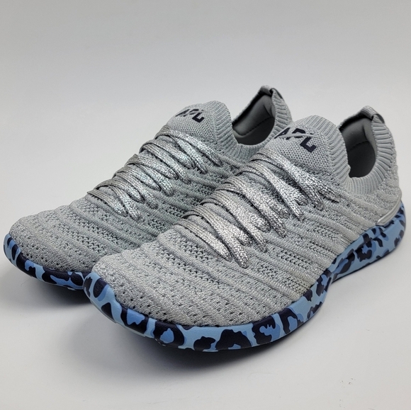 APL Techloom Wave Leopard Blue Silver Running Shoes NEW - 8 - Picture 5 of 12
